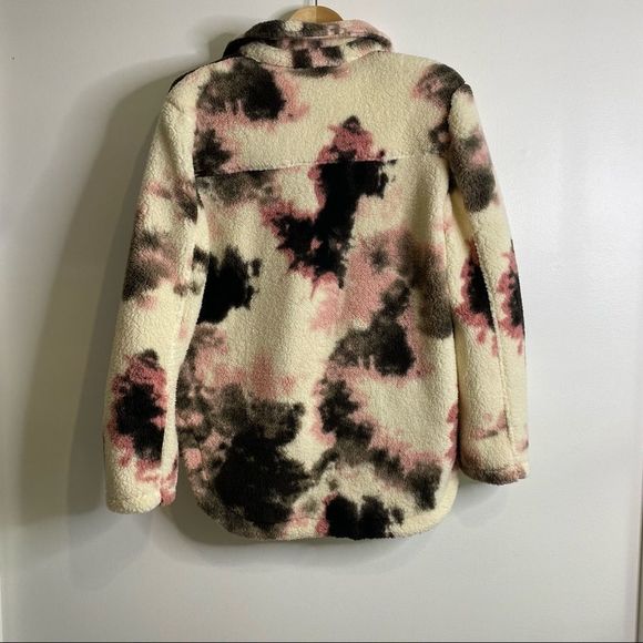 BP Sherpa jacket snap closure ivory tie dye M NWT - Picture 6 of 7